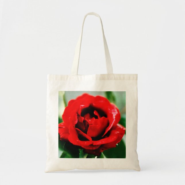 Bolso De Tela Magnífico amor de rosa roja  (Frente)