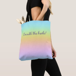 Bolso De Tela Magnífico arcoiris Pastel "Estoy con la novia"