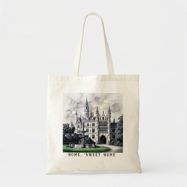 Bolso De Tela Magnífico Castillo con Texto Personalizable (Frente)