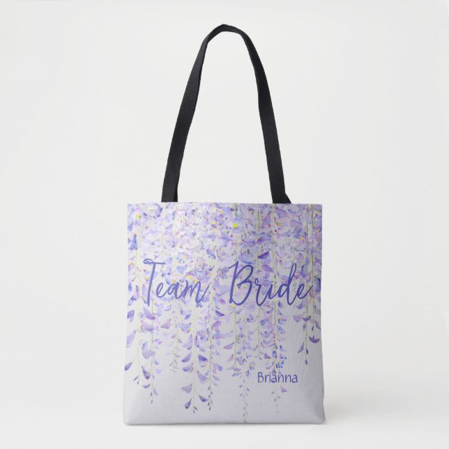 Bolso De Tela Magnífico Lilac colgando Wisteria Equipo Bride Tot (Anverso)