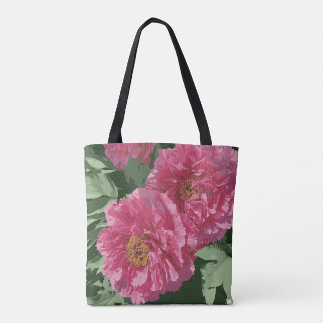 Bolso De Tela Magnífico peón rosa profundo en el tote de lona (Reverso)