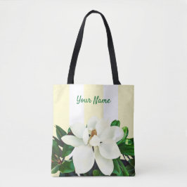 Bolso De Tela Magnolia Bloom | Amarillo y blanco personalizados