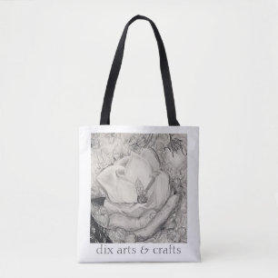 Bolso De Tela magnolia de tocino, flores, tela, algodón y mano