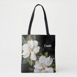 Bolso De Tela Magnolia elegante negro y blanco personalizado