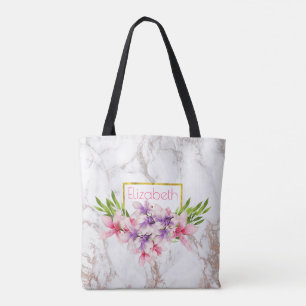 Bolso De Tela Magnolias acuarelas, Personalizado de textura de m