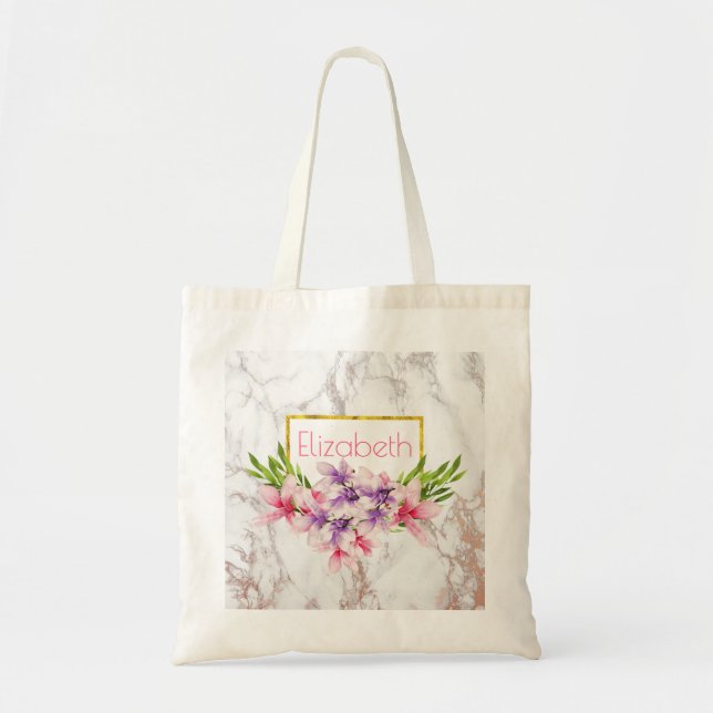 Bolso De Tela Magnolias acuarelas, Personalizado de textura de m (Frente)