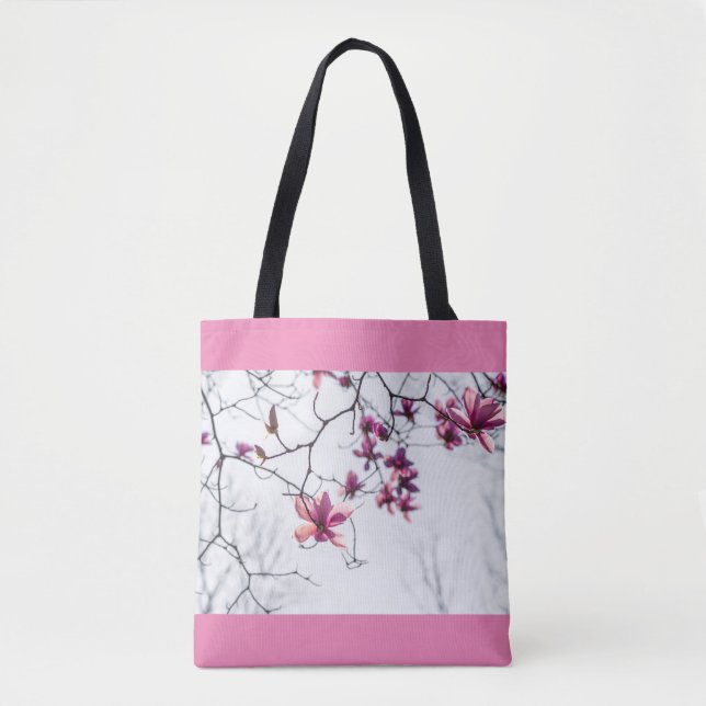 Bolso De Tela Magnolias rosadas (Anverso)