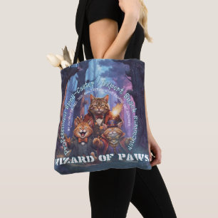 Bolso De Tela Mago de Garras Amante de Gatos de Fantasía
