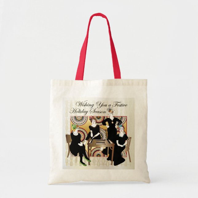 Bolso De Tela Mah Jongg Festive Tote Bag (Frente)
