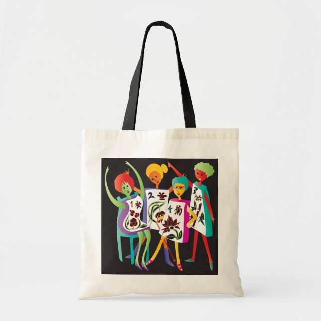 Bolso De Tela Mah Jongg Flower Dance Tote Bag (Frente)
