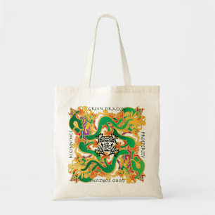 Bolso De Tela Mah Jongg Green Dragon Bag