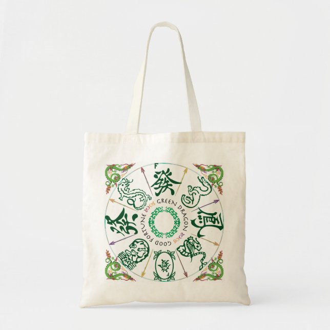 Bolso De Tela Mah Jongg Green Dragon Bag (Frente)