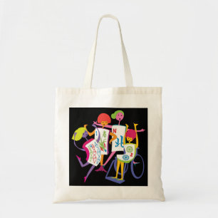 Bolso De Tela Mah Jongg Happy Dance Black Bag