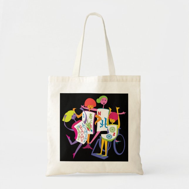 Bolso De Tela Mah Jongg Happy Dance Black Bag (Frente)
