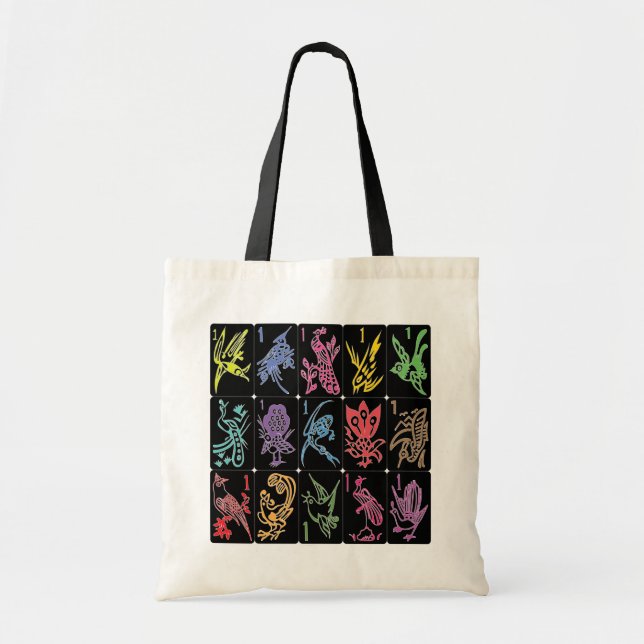 Bolso De Tela Mah Jongg One Bams Black/Multi Bag (Frente)
