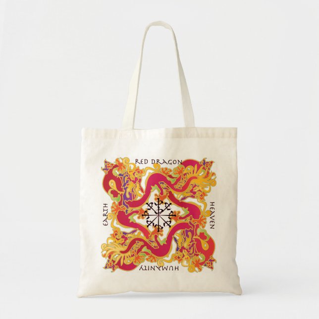 Bolso De Tela Mah Jongg Red Dragon Bag (Frente)