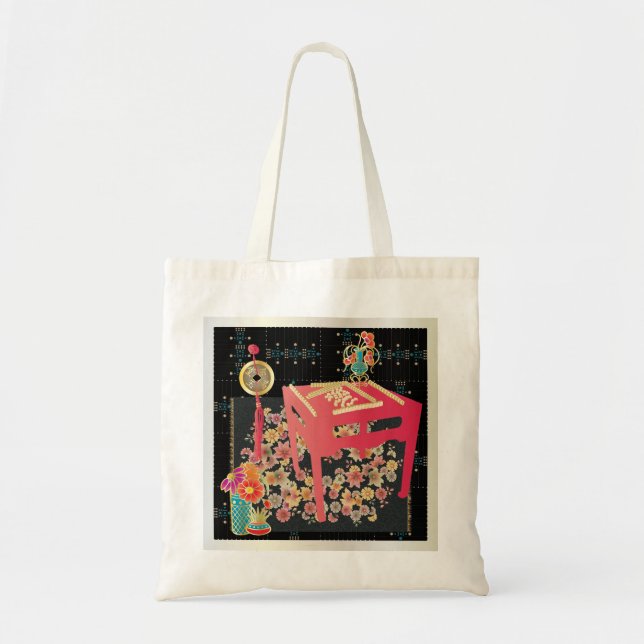 Bolso De Tela Mah Jongg Red Table (Frente)
