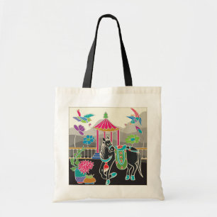 Bolso De Tela Mah Jongg Tiles Horse Tote