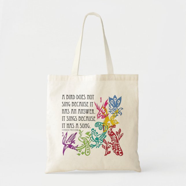 Bolso De Tela Mah Jongg Un Bams Aves/Proverb Bag (Frente)
