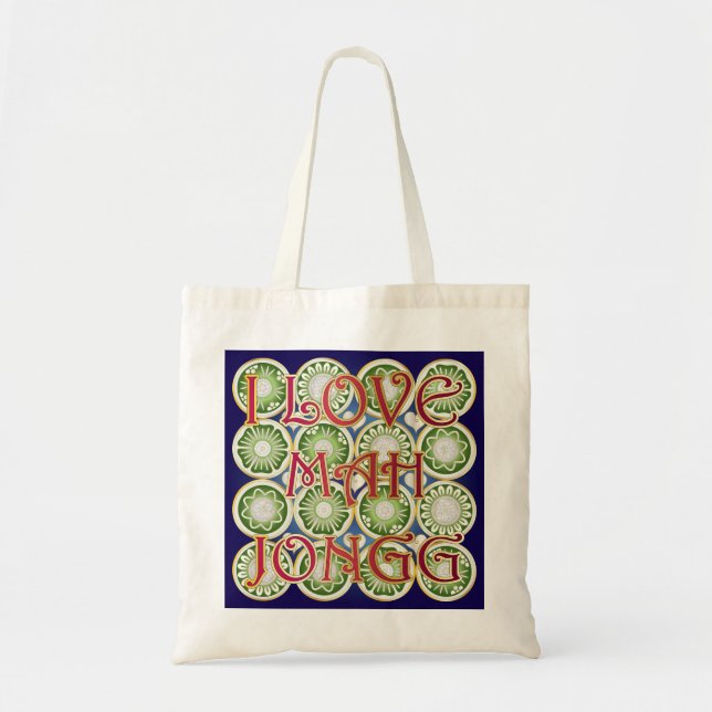 Bolso De Tela Mah Jongg Valentine I Love MJ (Frente)