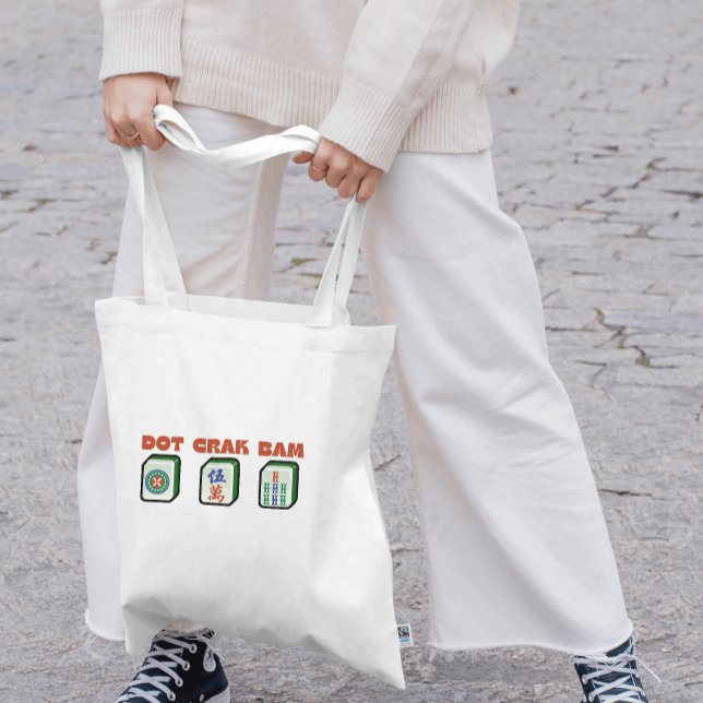 Bolso De Tela Mahjong Dot Crak Bam (Cute bag for Mahjong players that makes a great gift for tournaments, raffles and Mahjong parties!)