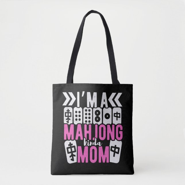 Bolso De Tela Mahjong kinda mom | Divertido mahjong (Anverso)