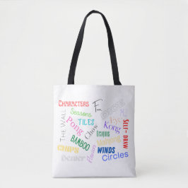 Bolso De Tela Mahjong Words Tote Bag
