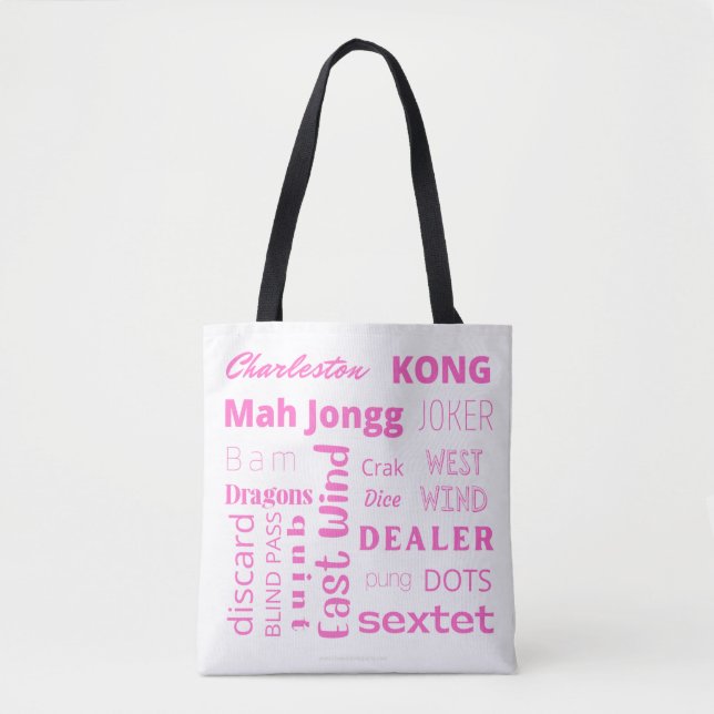 Bolso De Tela MahJongg Tote Bag en rosa (Anverso)