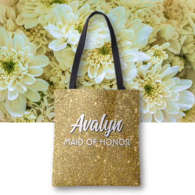 Bolso De Tela Maid of honor Bling! Custom cute Wedding attendant (Subido por el creador)