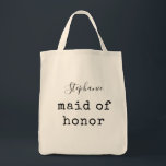 Bolso De Tela Maid of Honor | Simple fiesta de novias personaliz<br><div class="desc">Maid of Honor | Simple fiesta de novias personalizada Tote Bag</div>