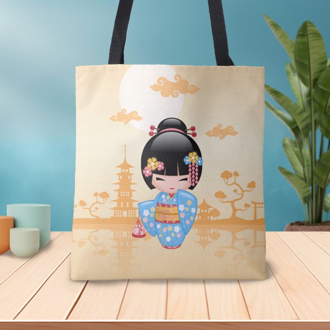 Bolso De Tela Maiko Kokeshi Muñeca Cute Geisha Chica Amarillo (Subido por el creador)