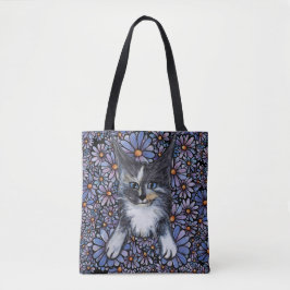 Bolso De Tela Maine Coon Dilute Calico Cat Purple Daisy