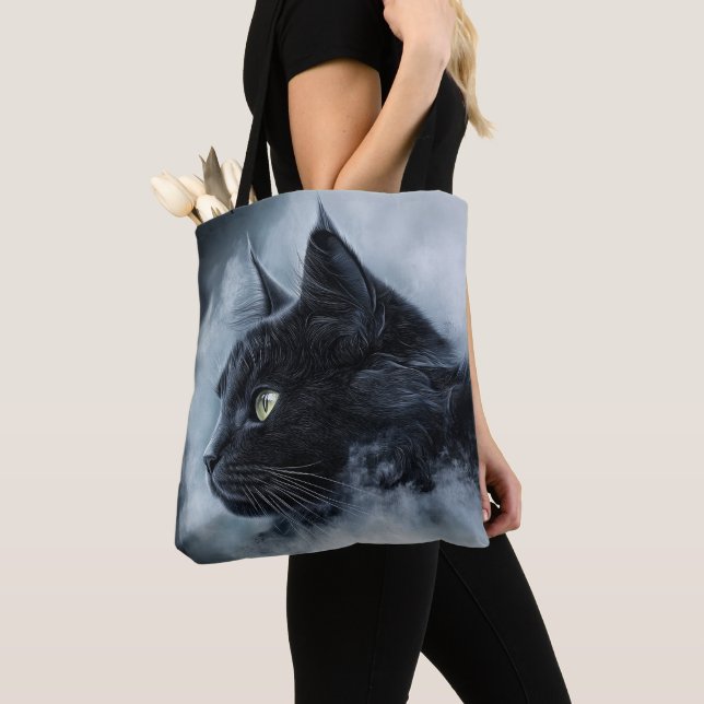 Bolso De Tela Maine coon en la niebla (Detalle)