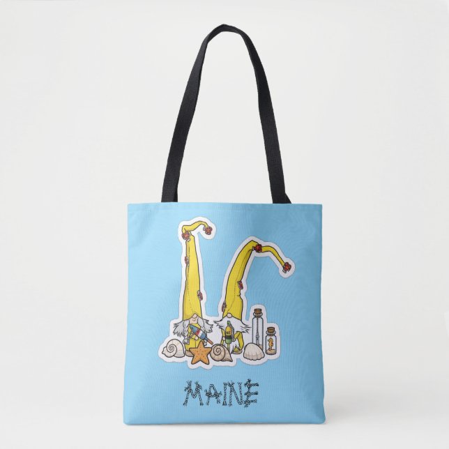 Bolso De Tela Maine Gnomes Welcome Home  (Anverso)