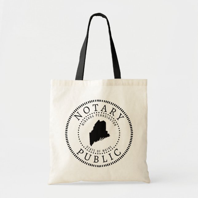 Bolso De Tela Maine Notary Public Personalized (Frente)