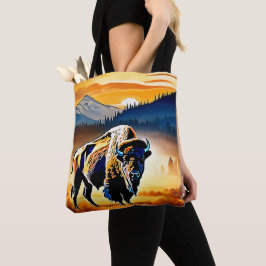 Bolso De Tela Majestic Bison Sunset