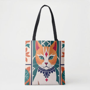Bolso De Tela Majestic Feline Charm