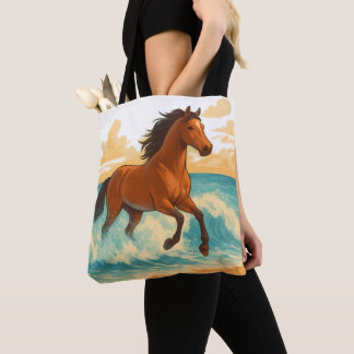 Bolso De Tela Majestic Horse Rising from the Sea Power and Free