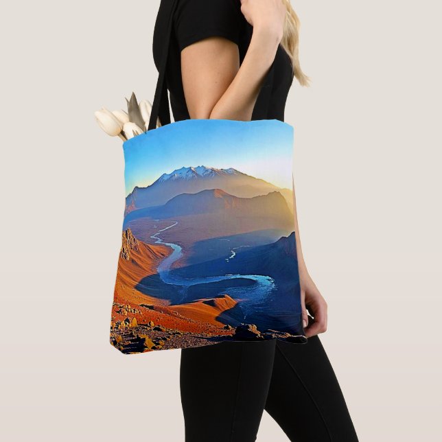 Bolso De Tela Majestic Mountain Valley Flow Design (Detalle)