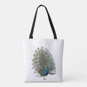 Bolso De Tela Majestic Peacock con cola colorida