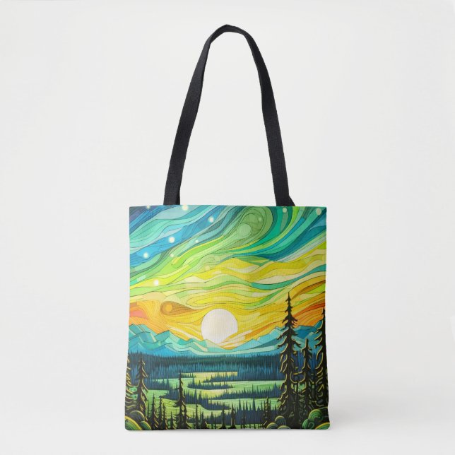 Bolso De Tela Majestic Sunset Abstract Ilustracion (Anverso)