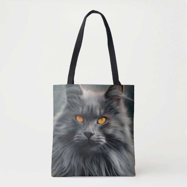 Bolso De Tela Majestuoso diseño de retratos de gatos de larga du (Anverso)