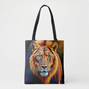 Bolso De Tela Majestuoso León: Alma del Rey Salvaje Arte