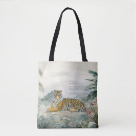Bolso De Tela Majestuoso Tigre Real De Bengala Pintado A Mano