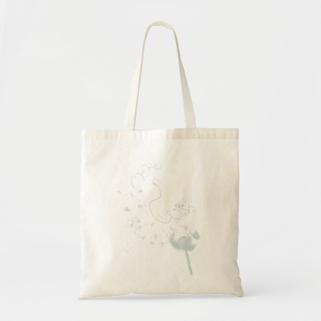 Bolso De Tela Make a Wish Dandelion (Frente)