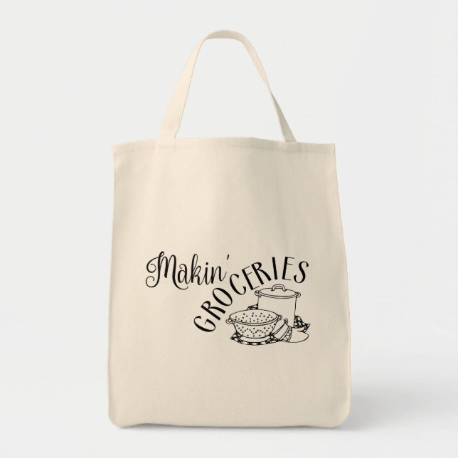 Bolso De Tela Makin Groceries Southern Fun (Frente)