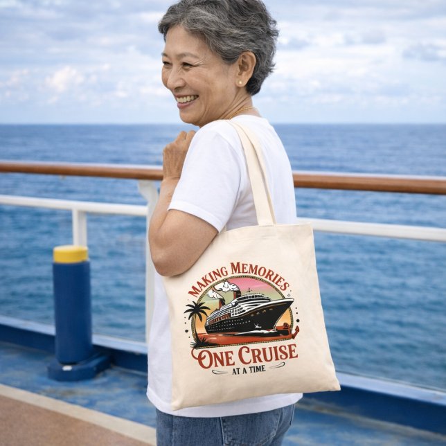 Bolso De Tela Making Memories One Cruise at a Time (Making Memories One Cruise At A Time | Customized Family Reunion Cruise Bag)