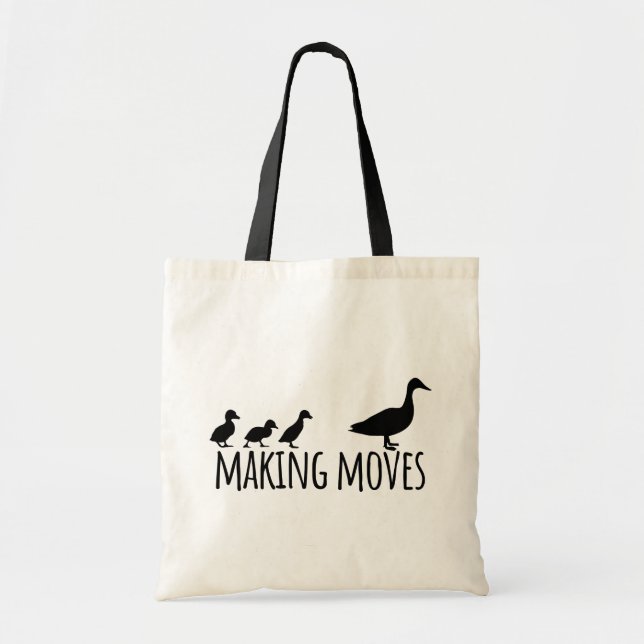 Bolso De Tela Making Moves Mama Duck and Ducklings Motivational (Frente)