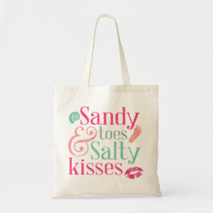 Bolso De Tela Mala playa - dedos del pie de Sandy y besos