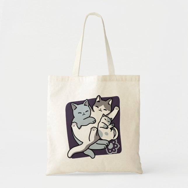 Bolso De Tela Malabarismo de leva - gatos durmientes curados (Frente)